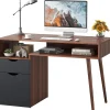 Bureau ordinateur pour Bureau à Domicile Bureau ordinateur Polyvalent avec tiroirs et Placard Aspect Attrayant