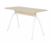 Bureau Pieds Métal Arc Chêne et Blanc L 120 H 75 P 60 cm - L 120 x l 60 x H 75 cm