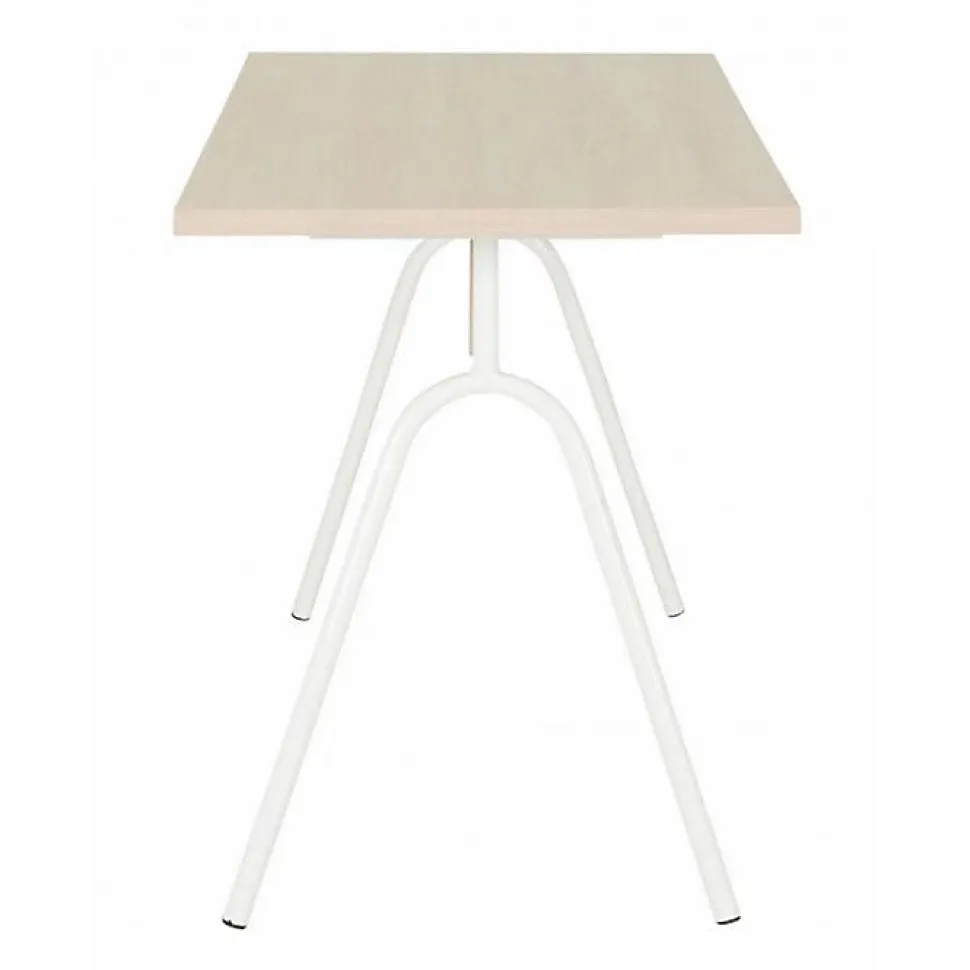 Bureau Pieds Métal Arc Chêne et Blanc L 120 H 75 P 60 cm - L 120 x l 60 x H 75 cm