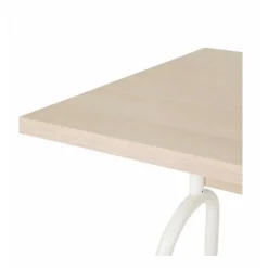 Bureau Pieds Métal Arc Chêne et Blanc L 120 H 75 P 60 cm - L 120 x l 60 x H 75 cm