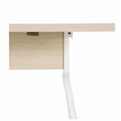 Bureau Pieds Métal Arc Chêne et Blanc L 120 H 75 P 60 cm - L 120 x l 60 x H 75 cm