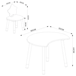 Bureau pour enfant avec chaise Lallega vert menthe naturel en.casa