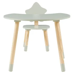 Bureau pour enfant avec chaise Lallega vert menthe naturel en.casa