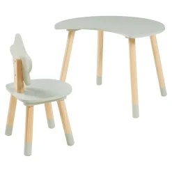 Bureau pour enfant avec chaise Lallega vert menthe naturel en.casa