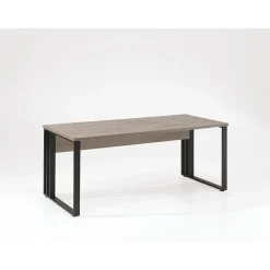 Bureau professionnel YUKON 180 cm chene brut et pieds noirs Design moderne et robuste