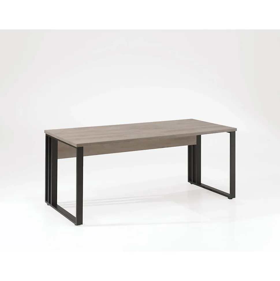 Bureau professionnel YUKON 180 cm chene brut et pieds noirs Design moderne et robuste