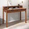 Bureau RAUL L 114 cm 4 tiroirs en bois massif - Coloris châtaignier