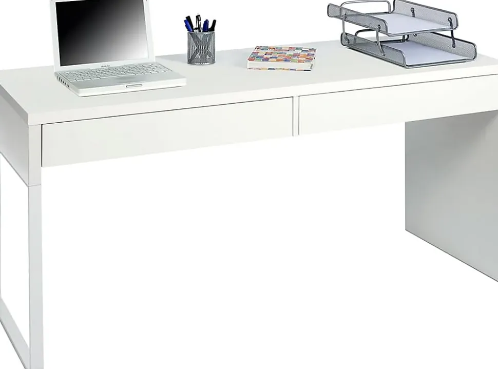 Bureau reversible avec tiroir coloris Blanc Artic - 75 x 138 x 50 cm