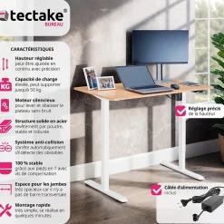 Bureau réglable en hauteur électrique avec système anti-collision