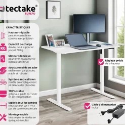 Bureau réglable en hauteur électrique avec système anti-collision