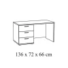 Bureau robuste pour enfant avec 3 tiroirs collection OLVENA coloris blanc effet bois.