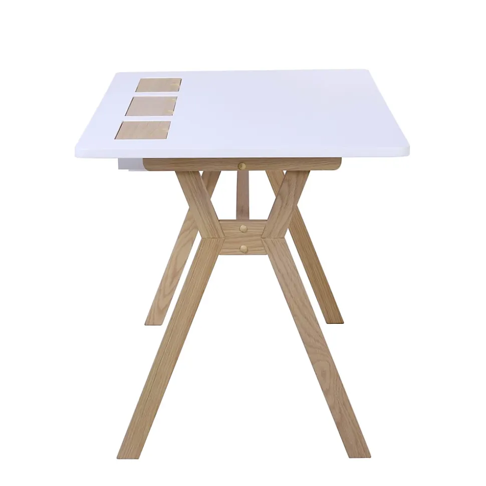 Bureau scandinave blanc et effet bois l. 120 cm Homesight Mobox