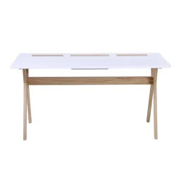 Bureau scandinave blanc et effet bois l. 150 cm Homesight Mobox