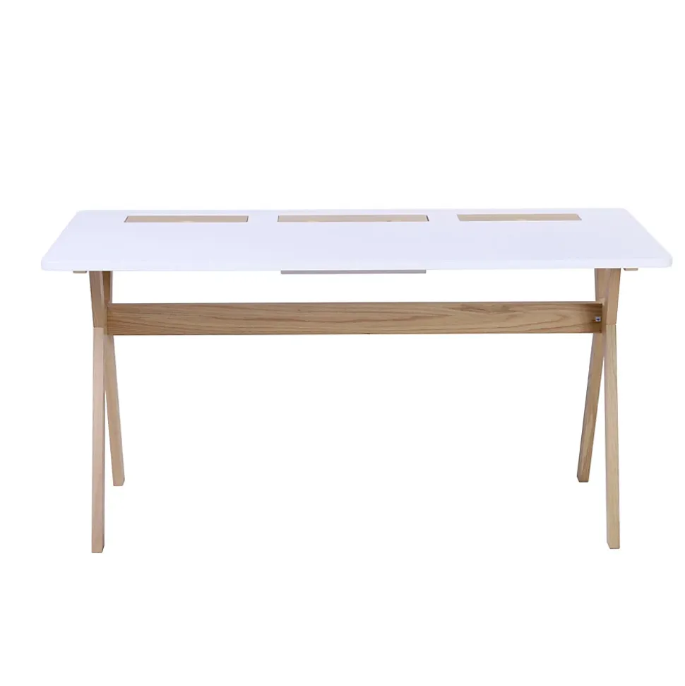 Bureau scandinave blanc et effet bois l. 150 cm Homesight Mobox
