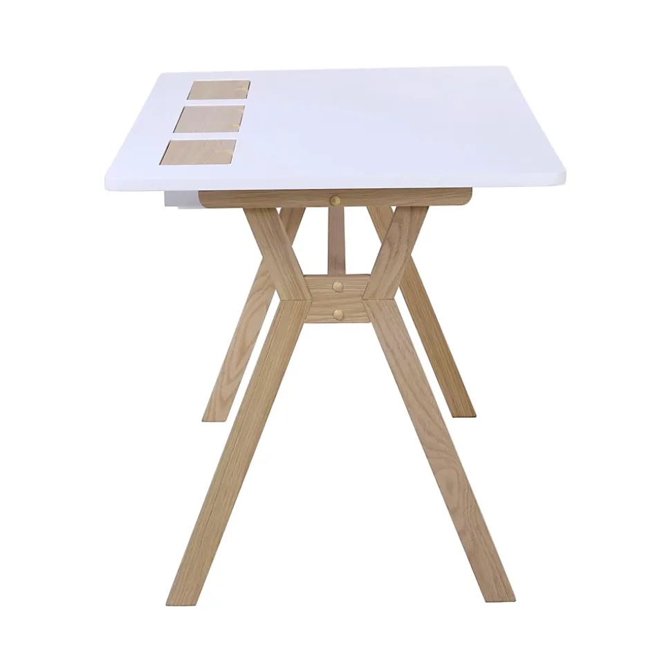 Bureau scandinave blanc et effet bois l. 150 cm Homesight Mobox