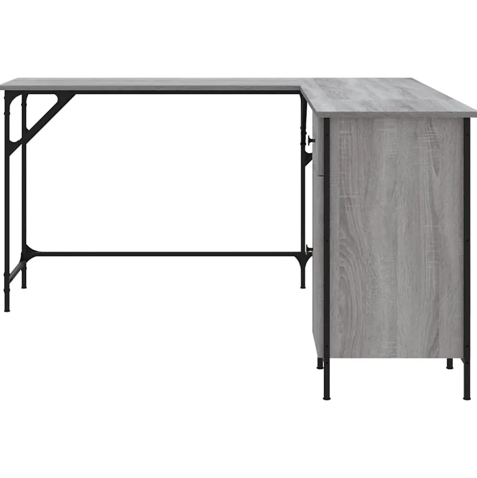 Bureau sonoma gris 141x141x75 cm bois d'ingénierie vidaXL