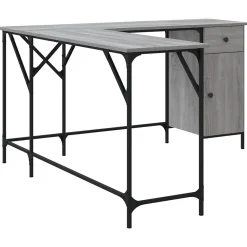 Bureau sonoma gris 141x141x75 cm bois d'ingénierie vidaXL