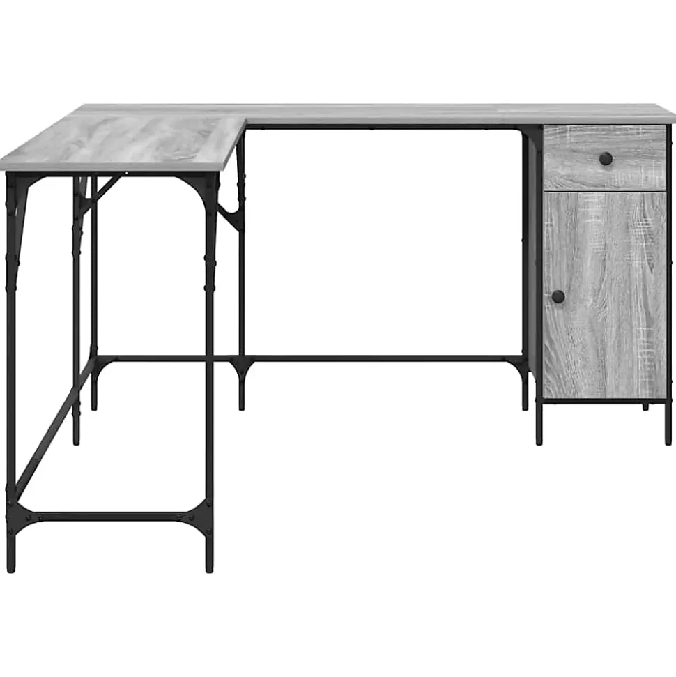Bureau sonoma gris 141x141x75 cm bois d'ingénierie vidaXL