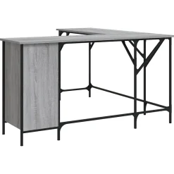 Bureau sonoma gris 141x141x75 cm bois d'ingénierie vidaXL