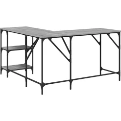 Bureau sonoma gris 139x139x75 cm bois d'ingénierie vidaXL