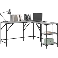Bureau sonoma gris 139x139x75 cm bois d'ingénierie vidaXL
