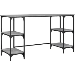 Bureau sonoma gris 140x50x75 cm métal et bois d'ingénierie vidaXL