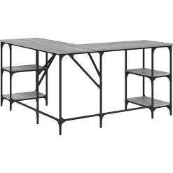 Bureau sonoma gris 139x139x75 cm bois d'ingénierie vidaXL