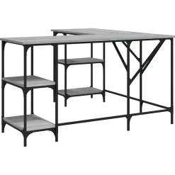 Bureau sonoma gris 139x139x75 cm bois d'ingénierie vidaXL