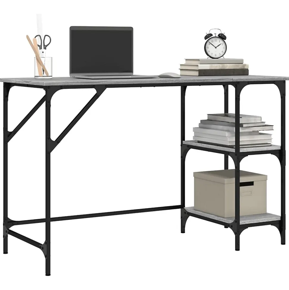 Bureau sonoma gris 120x50x75 cm métal et bois d'ingénierie vidaXL