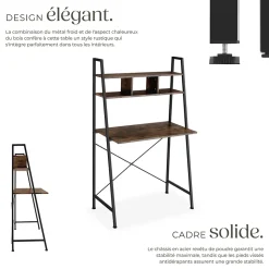 Bureau Style industriel 3 Compartiments de rangement