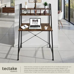 Bureau Style industriel 3 Compartiments de rangement