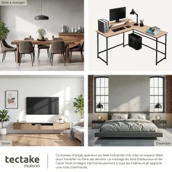 Bureau Style industriel avec Fixation du moniteur coulissant