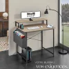 Bureau Style industriel avec Support pour écran et sac de rangement