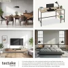 Bureau Style industriel Étagère latérale avec 2 compartiments de stockage