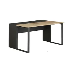 Bureau Timothee, Pupitre polyvalent, Table de bureau pour PC, Plan de travail, 60x0 h76 cm, Chêne et Gris