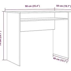 Bureau vieux bois 90x50x74 cm bois d'ingénierie vidaXL
