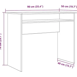 Bureau vieux bois 90x50x74 cm bois d'ingénierie vidaXL