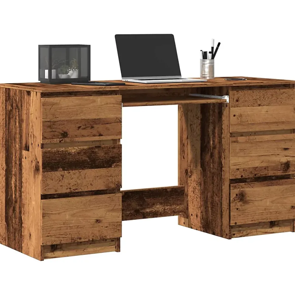 Bureau vieux bois 140x50x77 cm bois d'ingénierie vidaXL