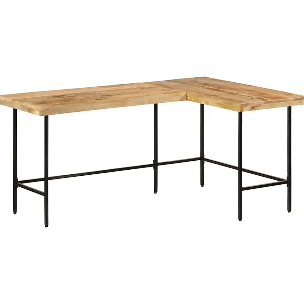 Bureau 165x110x77 cm bois massif de manguier et fer vidaXL