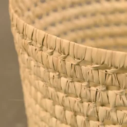 Cache pot feuilles de palmier (15 cm - Naturel)