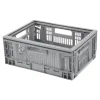 Cagette plastique en recyclé pliable 15,8 L gris taille M