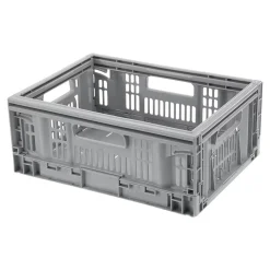 Cagette plastique en recyclé pliable 15,8 L gris taille M