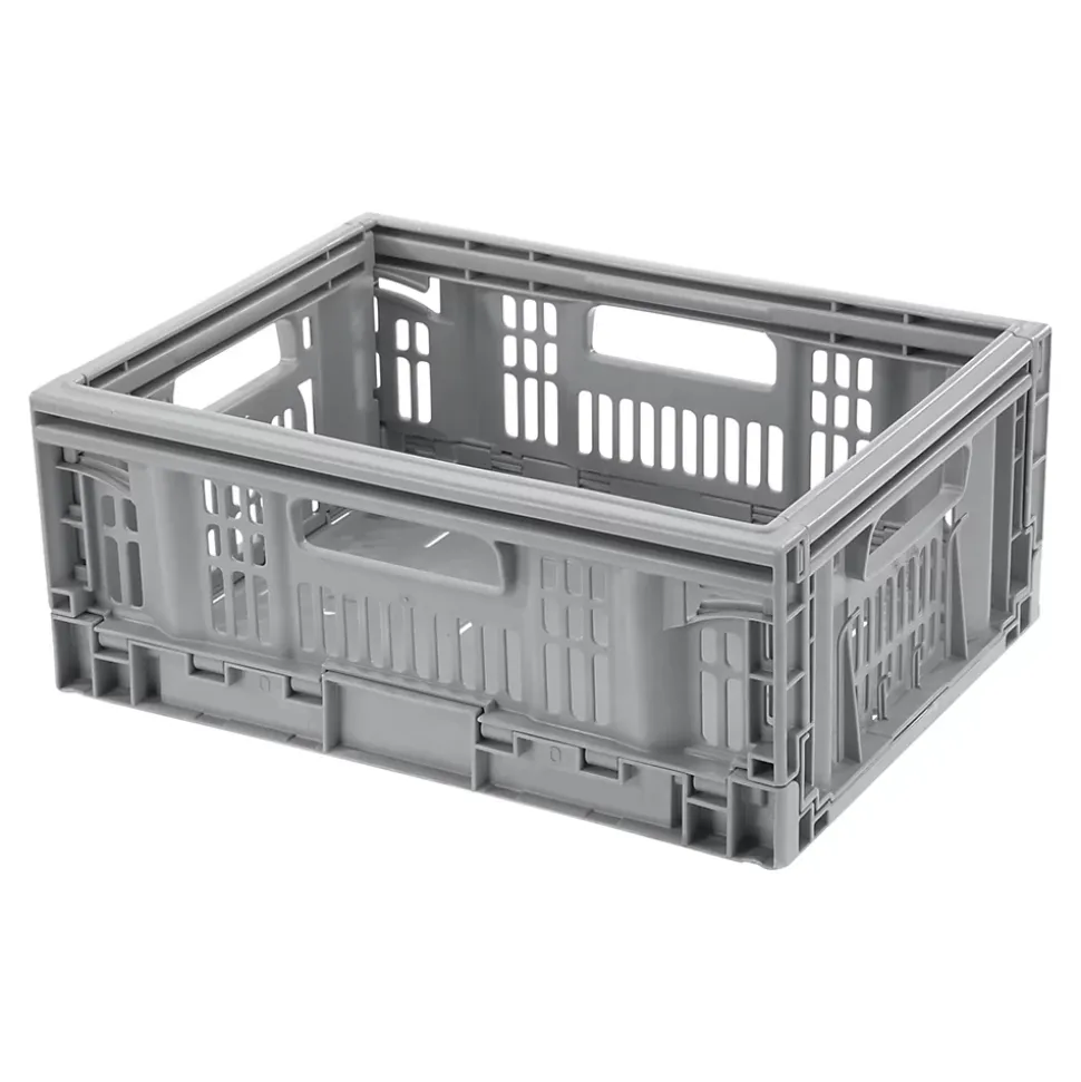 Cagette plastique en recyclé pliable 15,8 L gris taille M