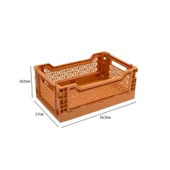 Cagette plastique recyclé pliable terracotta taille S