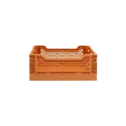 Cagette plastique recyclé pliable terracotta taille S