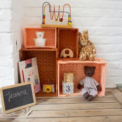 Cagette plastique recyclé pliable terracotta taille S
