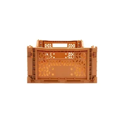 Cagette plastique recyclé pliable terracotta taille M