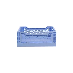 Cagette plastique recyclé pliable bleu taille S