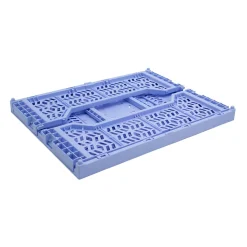 Cagette plastique recyclé pliable bleu taille M