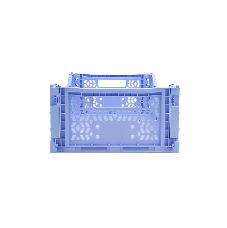 Cagette plastique recyclé pliable bleu taille M